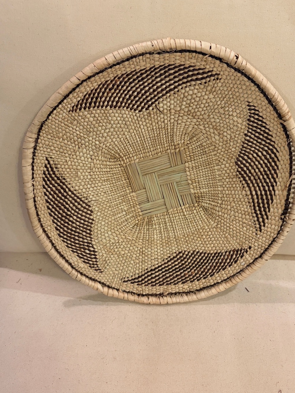 NEW Unique African Woven Basket. Tonga people of Zambia 14” one of a kind!